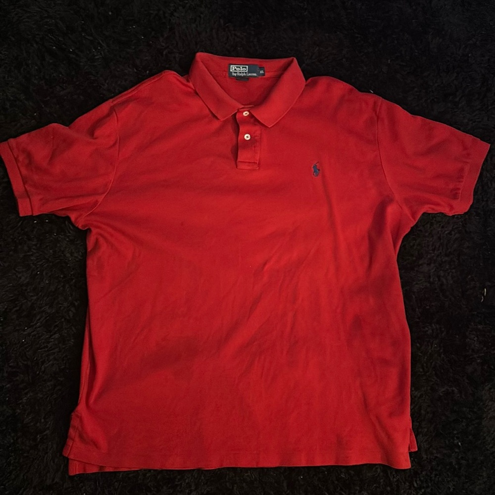 Red polo button up
